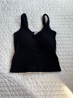 Zara Kids Black Ribbed Tank Top